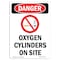 Signmission Safety Sign, OSHA Danger, 14" Height, Oxygen Cylinders On Site, Portrait OS-DS-D-1014-V-2057 - alternate 1